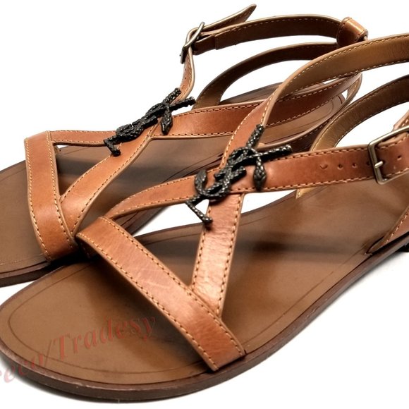 Saint Laurent Dark Noce Nu Pieds Flats - Picture 3 of 7